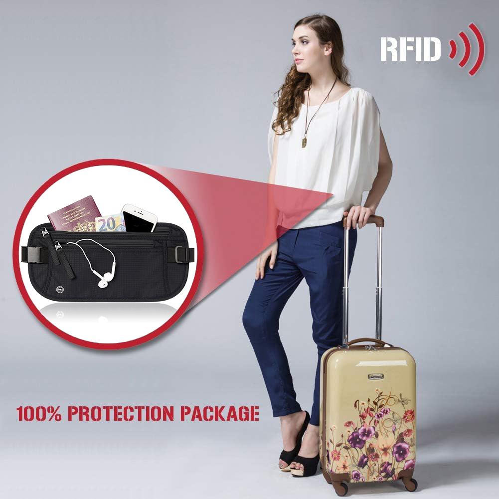 Дорожный пояс для денег, тонкий держатель паспорта, дорожный чехол с блокировкой RFID для защиты наличных денег, кредитных карт и проездных документов