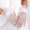 Mesh Full Finger Lace Bow Wedding Dress Accessories Bride Gloves Wedding Gloves Performance Mittens