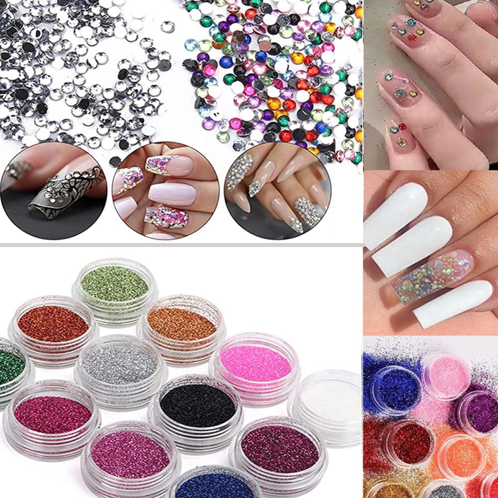 Nail Art Kit Full Set Acrylic Powder Liquid 24 Colors Beginner Salon Extending Gel UV Gel Nail Tools