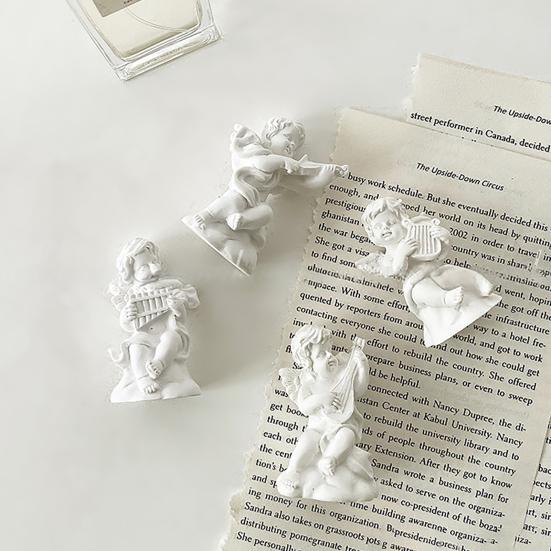 2 шт. Мини-фигурка Купидона Маленькие херувимы из смолы, играющие на музыкальном инструменте