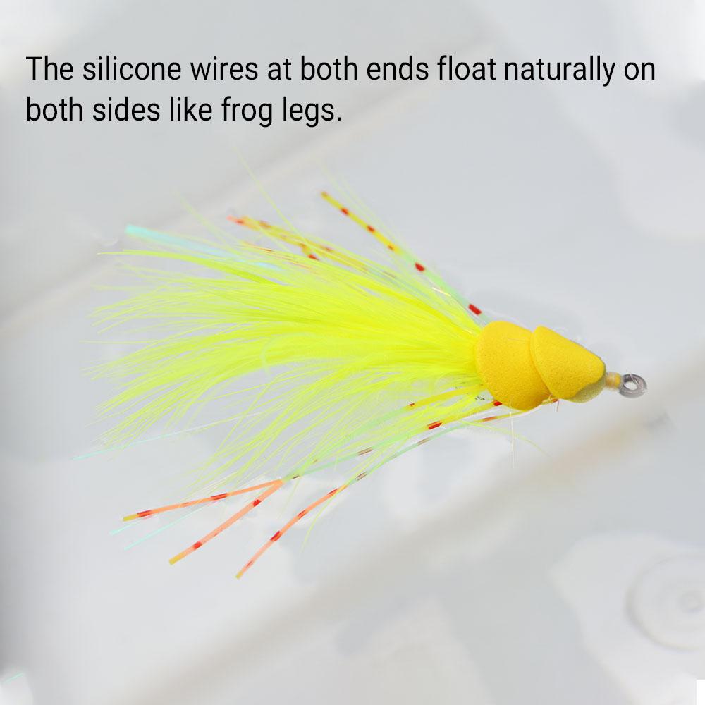 4 шт. Поверхностная приманка Лягушка Муха Без сорняков Окунь Щука Змееголов Рыболовная приманка, Реалистичные резиновые ножки Поверхностный поппер для пресноводной нахлыстовой рыбалки