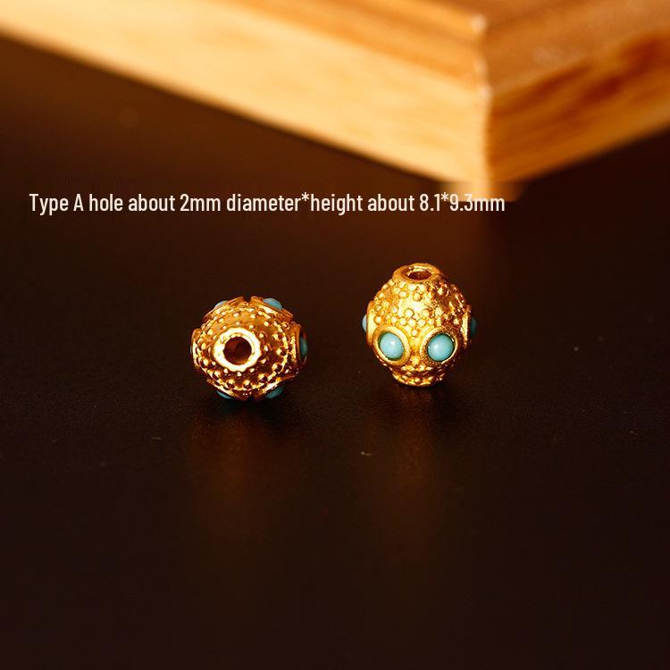 DIY ювелирные аксессуары: Матовое золото Стрекоза Глаз и Бирюзовые Инкрустированные Бочонки Разделители