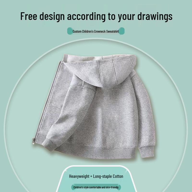 2024 Kids' Hoodie Cardigan with Zipper and Pockets - Boys' and Girls' School Uniform Outerwear