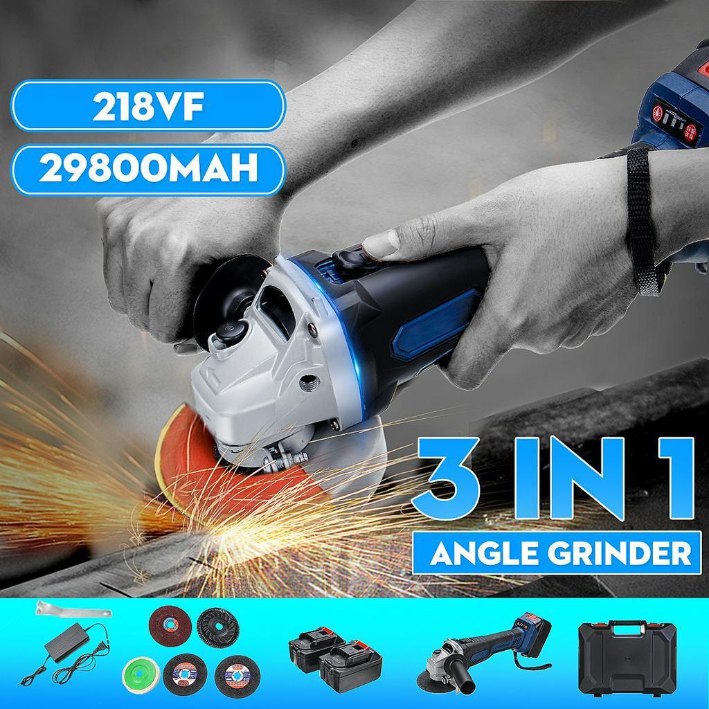 29800ma 218vf Cordless Brushless Electric Angle Grinder Polishing Grinding Cutting Machine 3 In 1 Power Cutting Tool