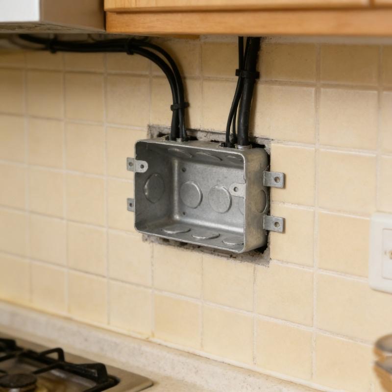 US Standard Metal Outlet Box with Galvanized Irons Construction Precise 81mm Screw Spacing and Corrosion Resistance