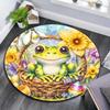 1pc Soft, Absorbent & Non Slip Cute frog Round Rug Soft Circle Rug for Living Room & Bedroom Decor, Chair Mats, and Unforgettable Home Gifts