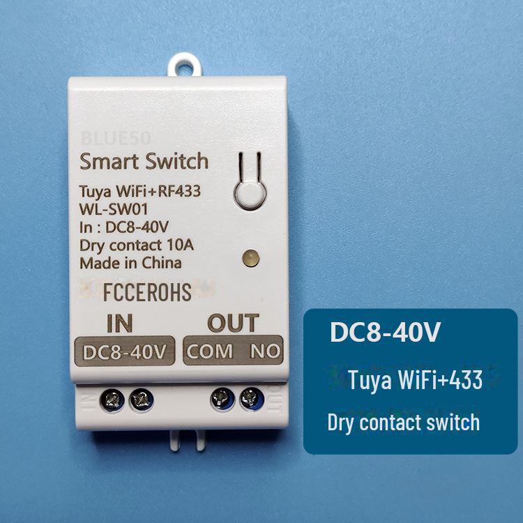 Умный коммутатор Tuya WiFi: Постоянное напряжение 12 В/24 В с WiFi и пультом дистанционного управления 433 для управления дверным замком или освещением