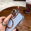 Чехол-бампер с магнитным квадратным покрытием Magsafe для Iphone 11 12 13 14 Pro Max, роскошный силиконовый защитный чехол для линз 14 Pro Max