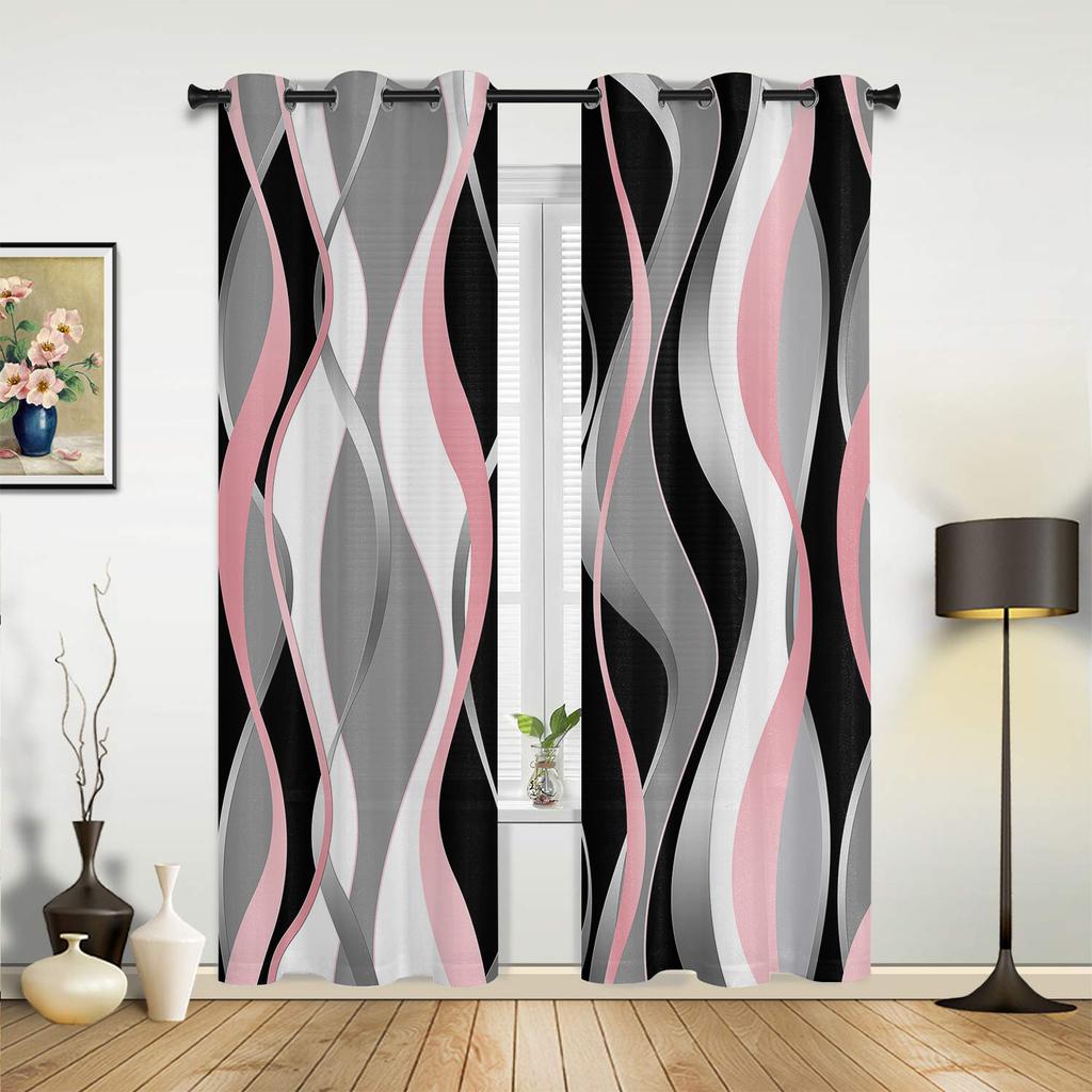 Розовые серые градиентные шторы для спальни, гостиной, шторы для кухни, детской комнаты, занавески для окна, современный домашний декор