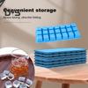 Silicone Ice Cube Tray with Lid 21 Large Cubes Easy Release Foldable Ice Mold Flexible Freezer Mold for Stacking Storage