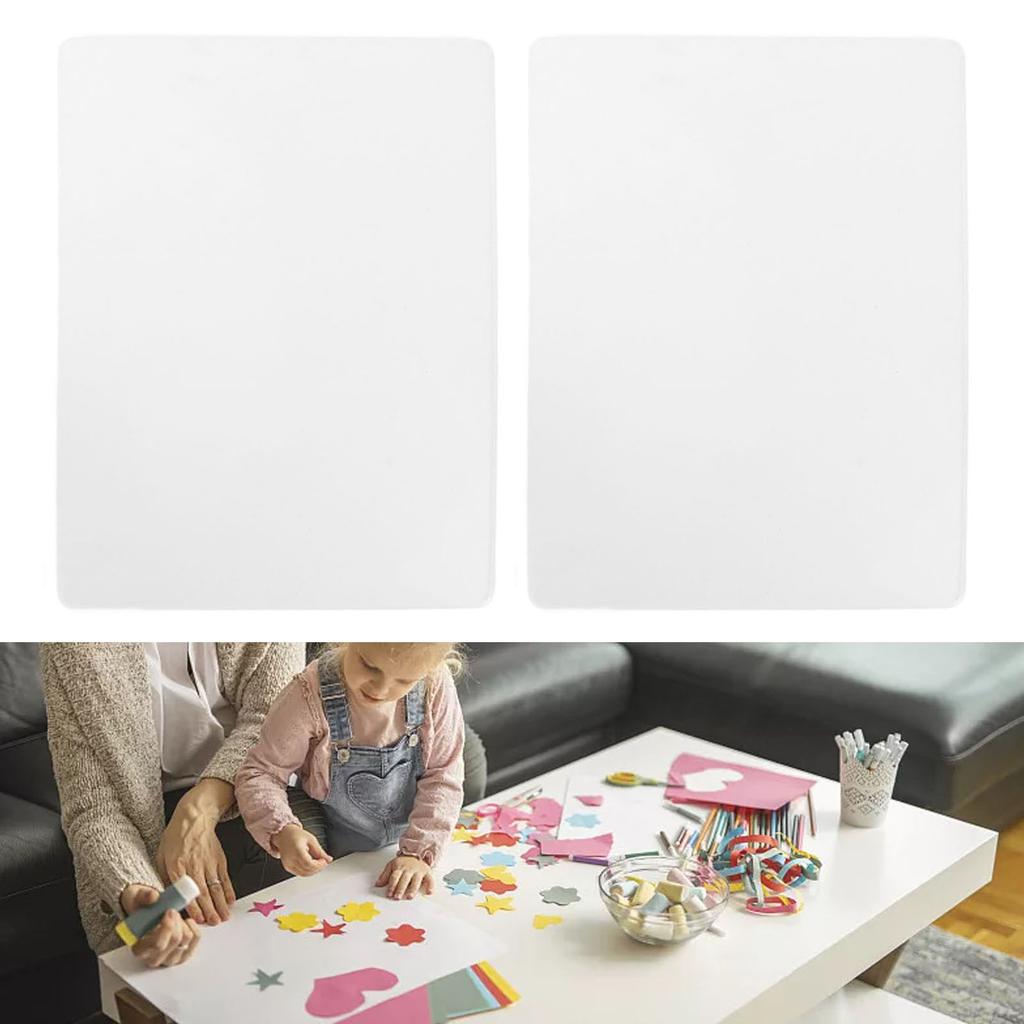 2PCS Embossing Mat Plates 3mm Thick Acrylic Backing Pad for Paper Leather Fabric Crafting Scrapbooking Card Making
