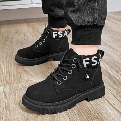 Детская обувь Ботинки Martin для девочек, новые осенние и зимние детские кожаные ботинки для мальчиков, модные нескользящие ботинки из кашемира