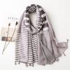 Fashion Bright Striped Line Tassel Viscose Shawl Scarf Lady High Quality Wrap Headband Bufandas Muslim Hijab Sjaal 180*90Cm
