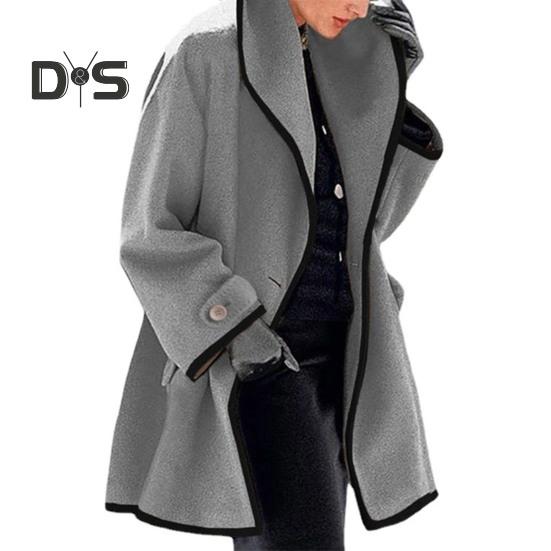 Женское пальто одного цвета, свободное, на одной пуговице, толстое, теплое, с длинными рукавами, свободное шерстяное пальто с капюшоном, женская зимняя верхняя одежда