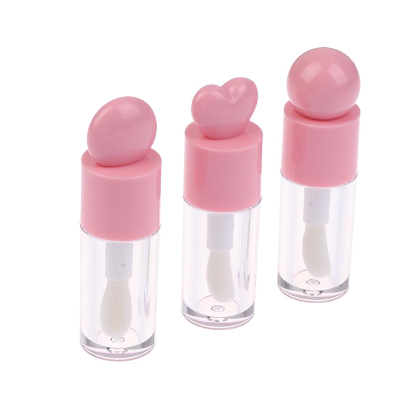 Transparent 4ml Lip Gloss Tube Matte Thick Rod Large Brush Head Empty Bottle Lips Glaze Container Makeup Packaging Material
