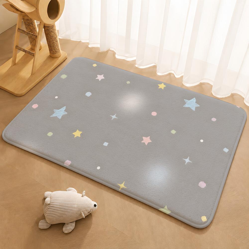 cut Star Floor Mat Floor Mat Soft Flannel Non-Slip Door Rug for Living Room