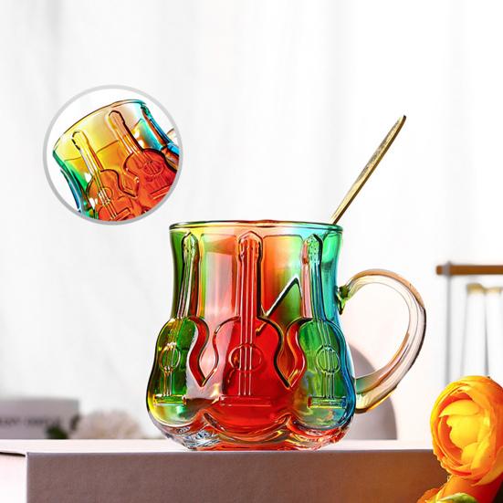 Artistic Book Stack Glass Coffee Mug Large Capacity Clear Glass Floating Effect Book Lover Gift