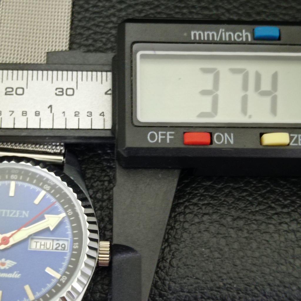 ВОССТАНОВЛЕННЫЕ МУЖСКИЕ ЧАСЫ CITIZEN AUTOMATIC 8200 JAPAN DAY&DATE СИНИЙ ЦИФЕРБЛАТ a432566-2 R112-a432566