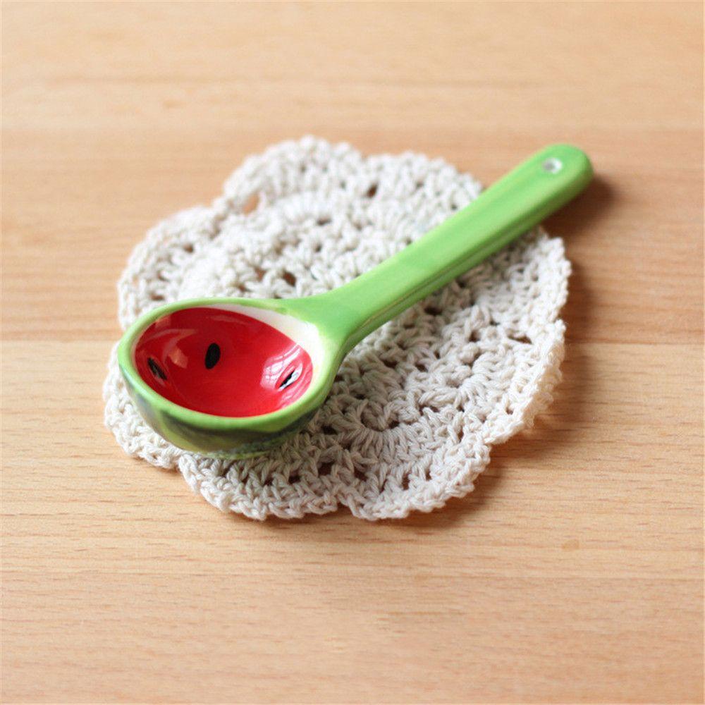 Столовые приборы Десертные ложки Керамическая мультяшная ложка Чайные ложки в форме фруктов