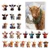 Highland Cow Ornaments Advent Calendar 2025 24 Days Christmas Countdown Calendar with Cartoon Cows Ornament for Xmas Tree Decor