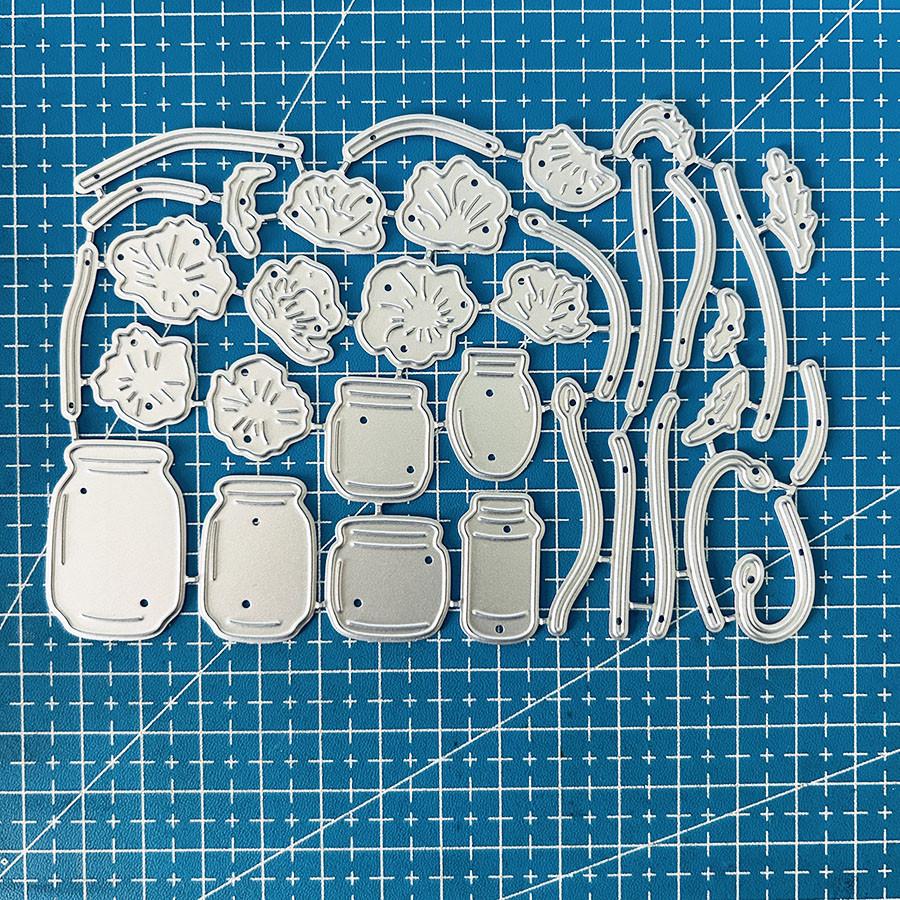 Цветок в Бутылке Металлические Штампы Трафарет для DIY Скрапбукинга Фотоальбома Тиснения Бумажных Открыток Поделок Вырубки
