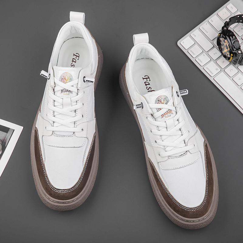 Мужская повседневная обувь из натуральной кожи, модный дизайн, универсальная обувь на плоской подошве, спортивная повседневная обувь, мягкая подошва, удобная