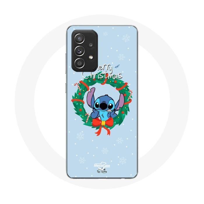 Coque pour Samsung Galaxy A52 Stitch neige joyeux Noël bleu