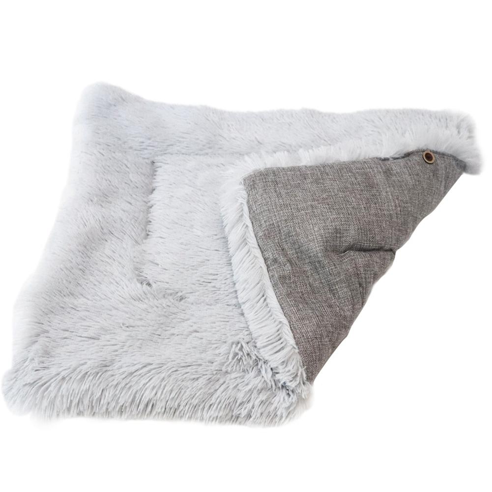 Зимняя теплая складная спальная кровать для домашних животных, собак и кошек, пушистый плюшевый коврик двойного назначения, одеяла