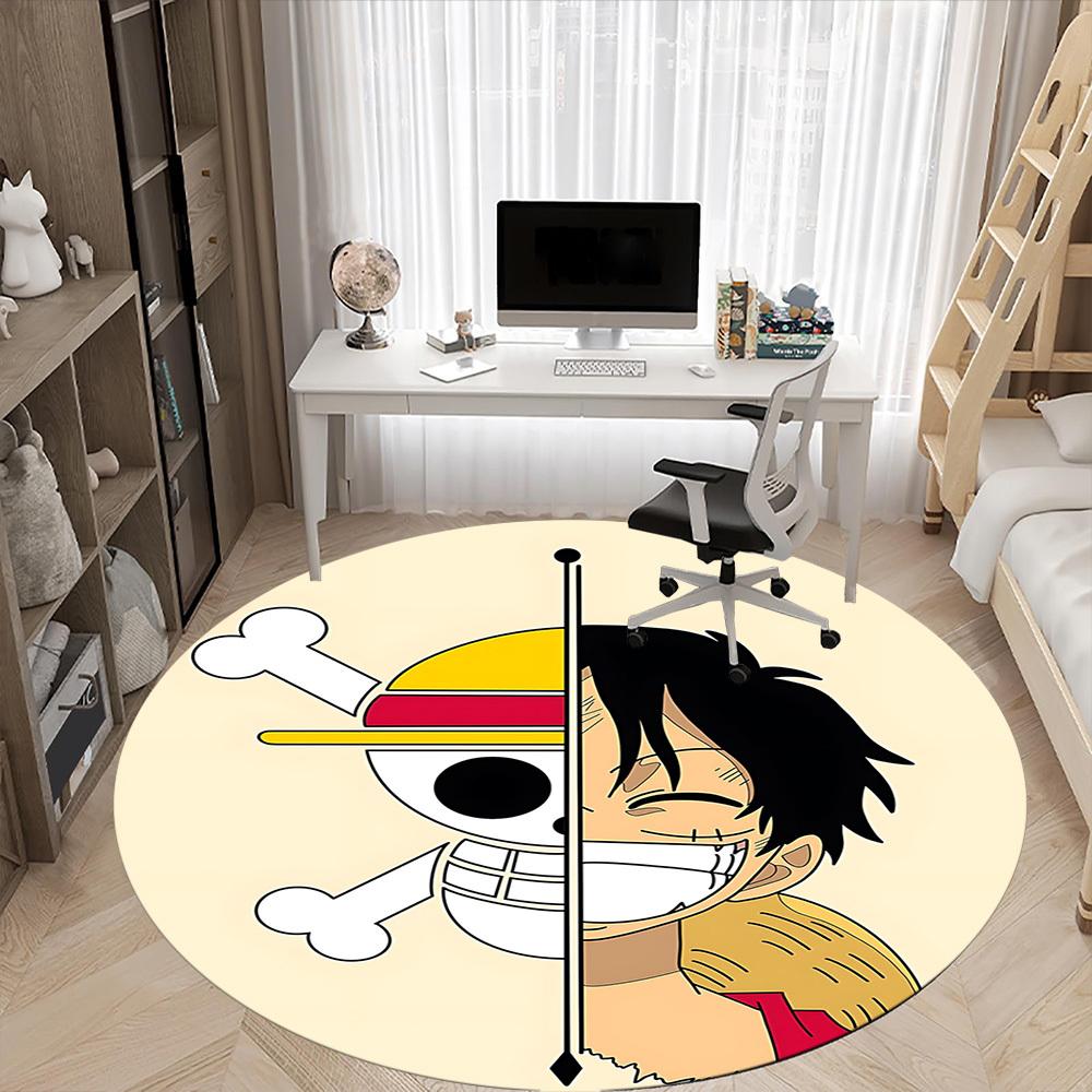 1 шт. One Piece Monkey D. Круглый ковер для офиса Луффи, под офисные стулья, спальня, гостиная, декор для дома a1022154