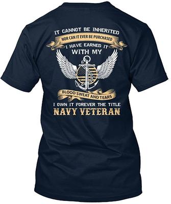 Темно-синяя футболка Veteran T Combed Ringspun Премиум-футболка с короткими рукавами унисекс, летняя крутая футболка с рисунком, повседневная