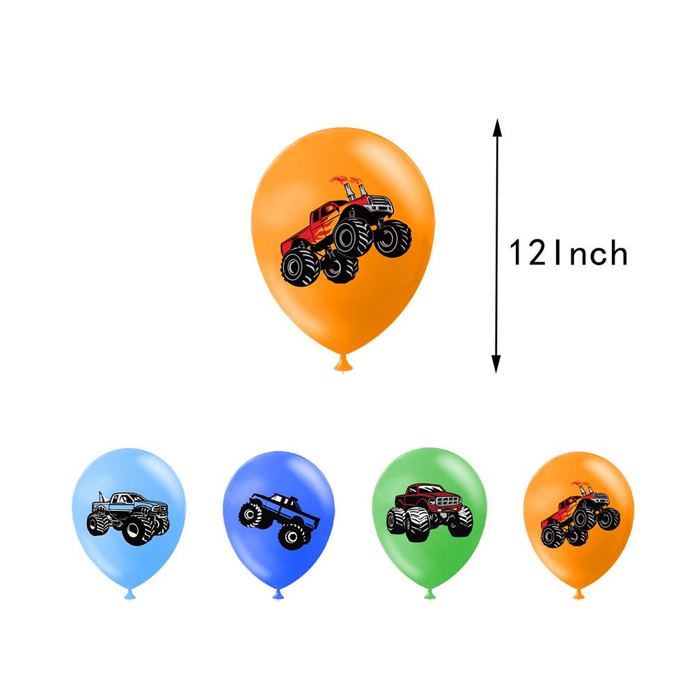 34pcs Monster Truck Birthday Party Supplies Include Banner Cake Topper Balloon