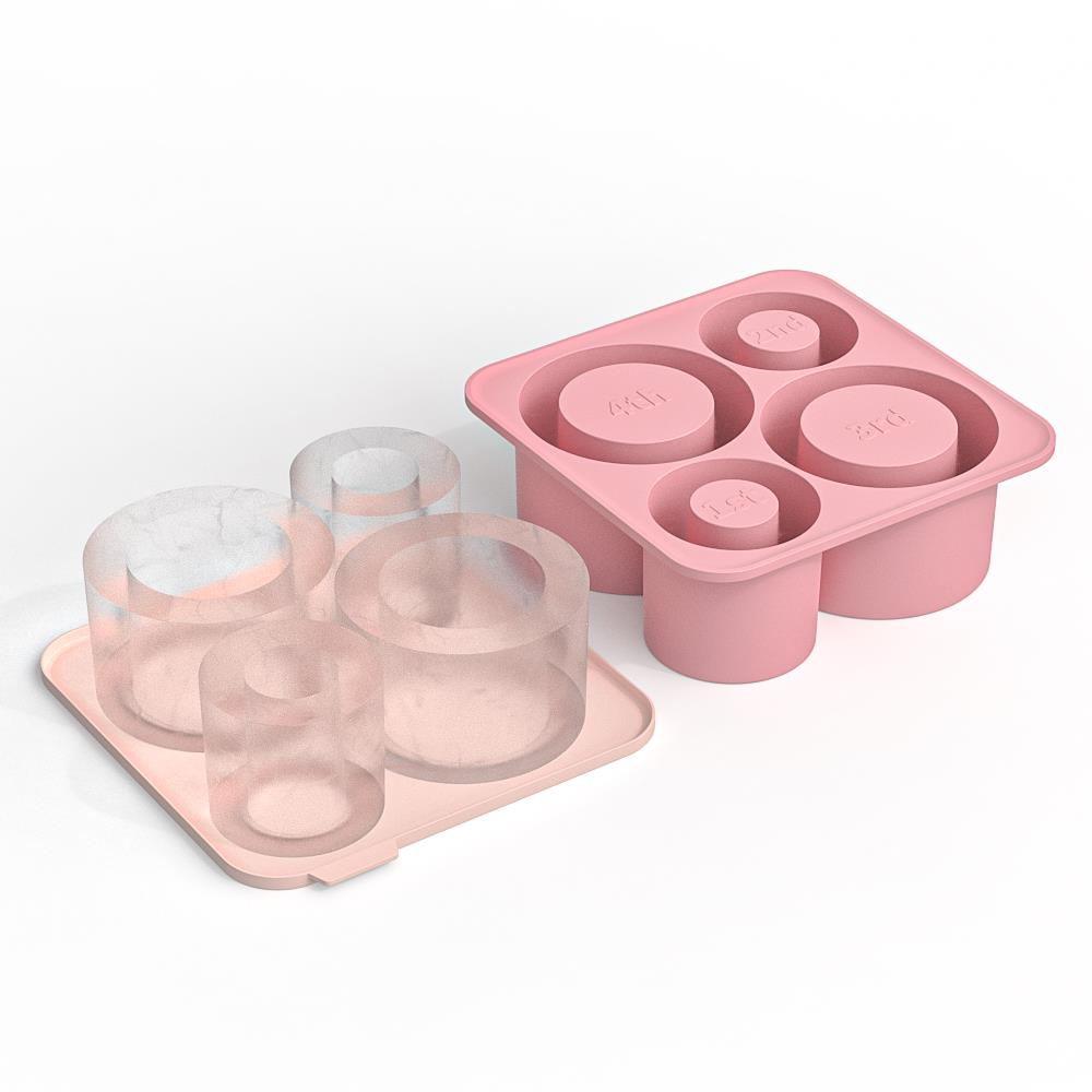 Ice Cube Mold for Stanley Cup Tumbler 20oz 30oz 40oz,Silicone Cylinder Ice Cube Tray with Lid,Ice Mold Keep Drinks Chilled 6