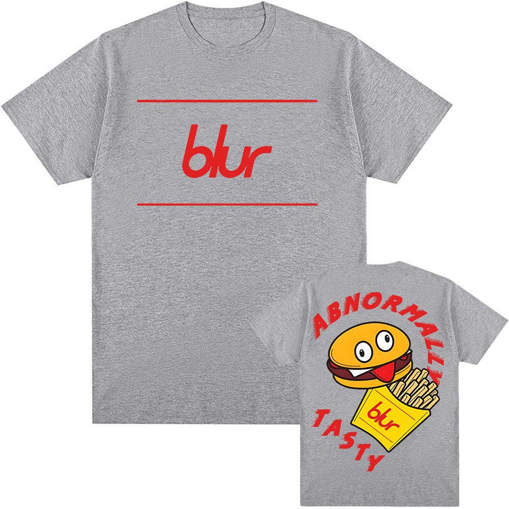 Blur Dan Abnormal Tee Хлопковая футболка с коротким рукавом Мужская Женская Футболки Унисекс Уличная одежда Забавная мультяшная футболка с гамбургерами и картофелем фри