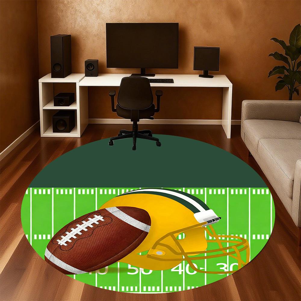 1PC football american football Office Round Area Rug, Under Office Chairs Bedroom Living Room Home Decor,Carpet for Office, -1110239