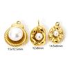 1 Piece 304 Stainless Steel Charms 18K Gold Plated Shell Acrylic Imitation Pearl Small Pendants DIY Necklace Women Findings