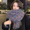 Imitation Cashmere Plaid Wool Scarf Tassel Cape Wraps Classic Long Shawl  Girl