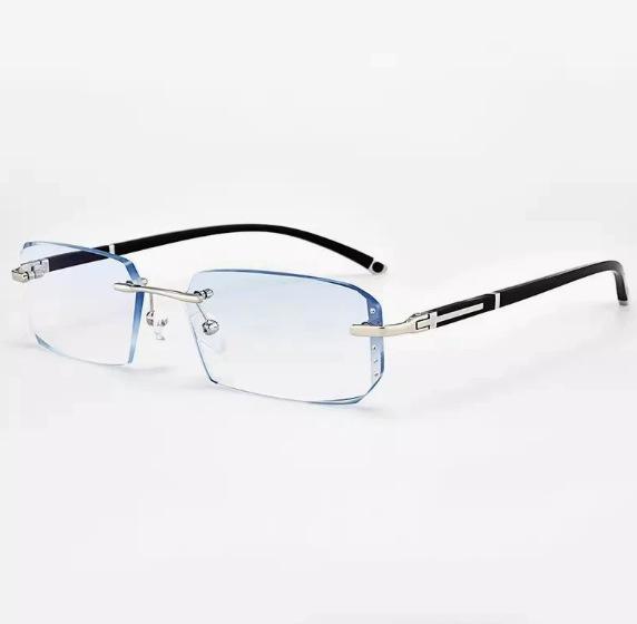 Frameless fashion business men and the elderly, ultra-light anti-blue light, high-end middle-aged and elderly reading glasses, diamond trimmed old gla