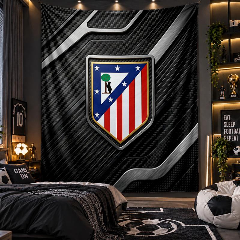 Wall Hanging Tapestry Atletico Madrid Print Cloth for Living Room Bedroom Home Decor