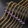 Нержавеющая сталь золотая коробчатая цепь ожерелье Meier - панк-стиль для мужчин и женщин - 2-7 мм толщина длинная цепь