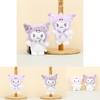 Милый брелок-плюшевая игрушка Sanrio Kuromi, очаровательная коротковорсовая мягкая кукла 12 см