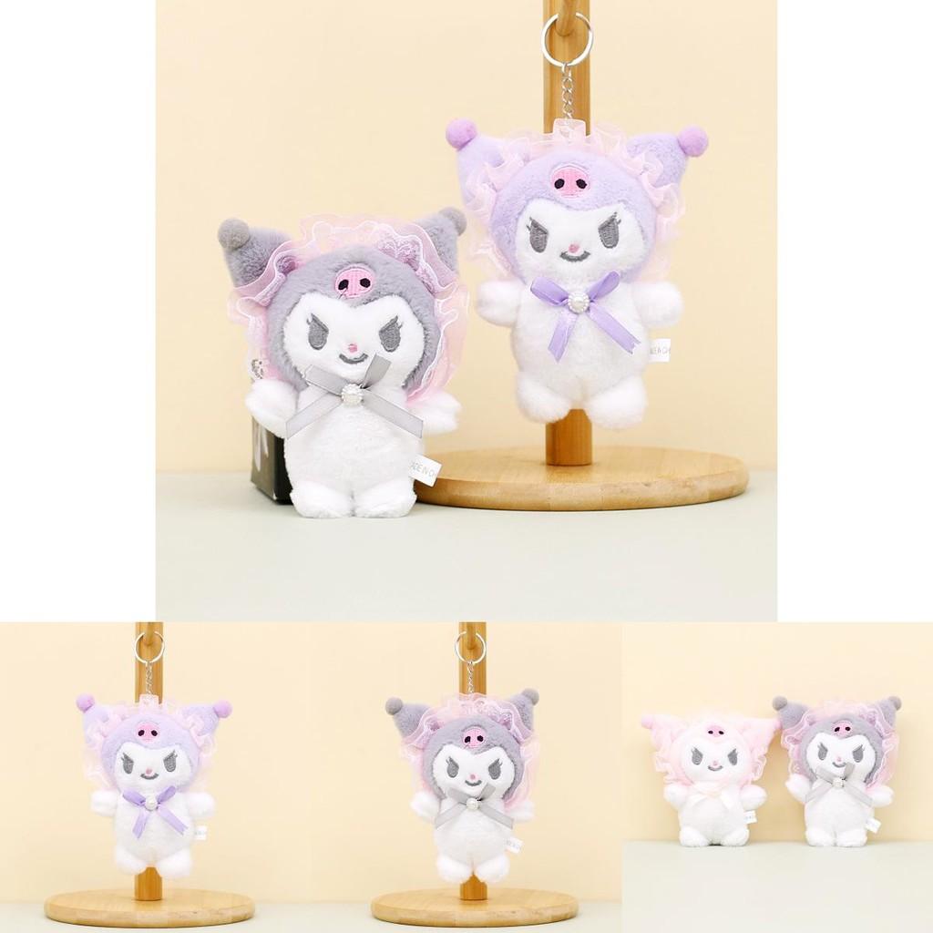 Милый брелок-плюшевая игрушка Sanrio Kuromi, очаровательная коротковорсовая мягкая кукла 12 см