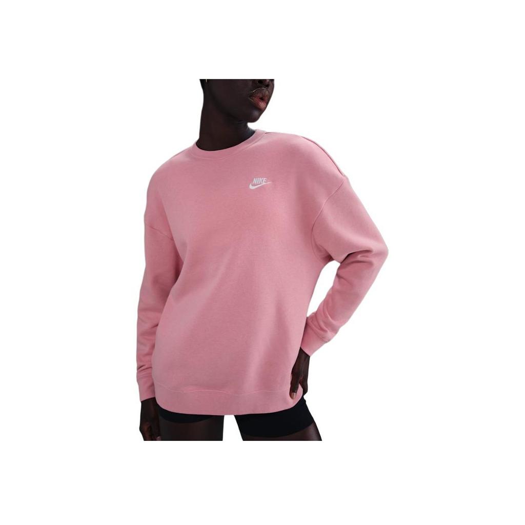 Nike Logo Embroidered Loose Long Sleeve Sweatshirt Women sweatshirt Pink HV2326-699