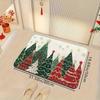 1Pcs Christmas Tree Pattern Floor Mat Modern Kitchen Polyester Rug Non-Slip Colorful Indoor Carpet, For Home Bathroom Bedroom Living Room Decor