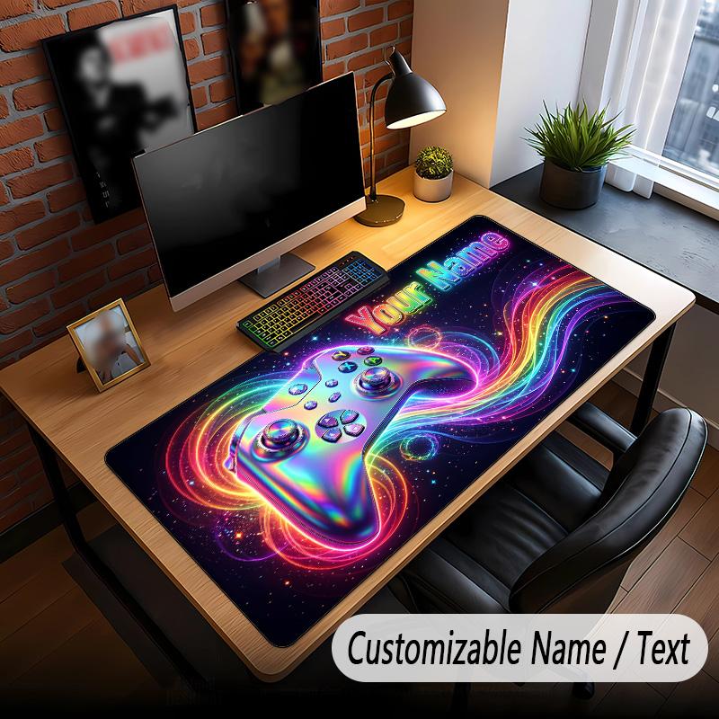 Game Controller Theme Custom Mouse Pad Personalized With Name Text Customized Desk Mat For Office Home Decor