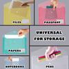 10 Pack Plastic File Folders with Label Pockets - US Letter & A4 Size Clear Document Envelopes, Assorted Color Poly Organizers for Office School