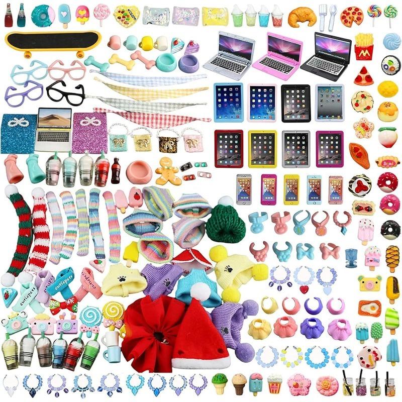 15/20/25pcs Pet Shop Lovely Accessories,Clothes Hat Bear Food Collar Necklace Bow Hat for Collectible,Compatible with Lps Toys