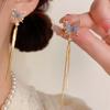 Dangle Butterfly Tassel Drop Earrings Shiny Zircon Stud Earrings Long Pendant Earrings  Party
