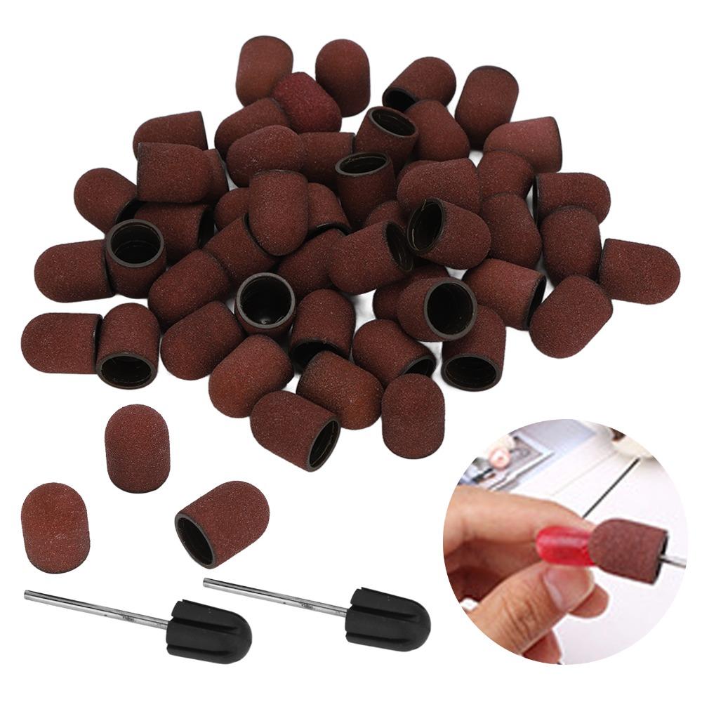 50 Pieces Set Replacement Bands Nail Drill Bits 80# Grit Nail Grinding Heads For Manicures