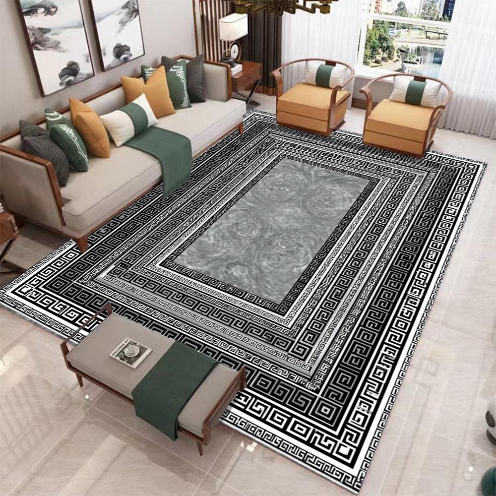 Геометрический принт Ковер для спальни для домашнего декора Гостиная Прихожая Кухня Нескользящие напольные коврики Ковер для зоны дивана и журнального столика в отеле