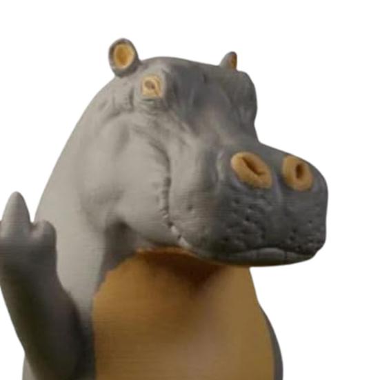 Стоящая фигурка бегемота, 3D-печатная настольная статуэтка бегемота, украшение на средний палец, статуэтка бегемота для книжной полки, автомобиля, спальни, подарок
